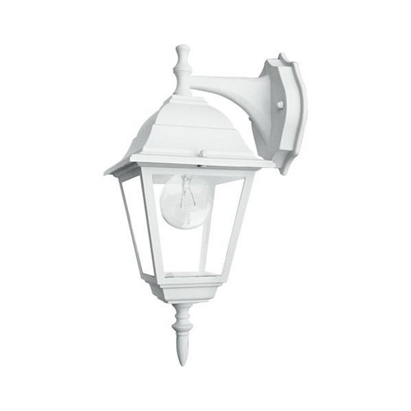 Roma - Lampada a lanterna bianca classica da esterno discendente IP44