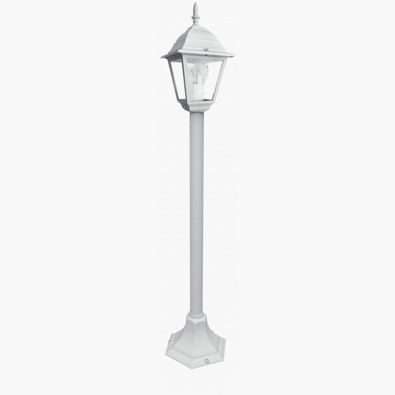 Roma - Lampioncino classico con lanterna, bianco, altezza 104cm, IP44