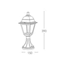 lampioncino da esterno in alluminio bianco altezza 39 cm per bordi giardino