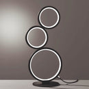 Lampada da tavolo Rondo moderna nera in metallo con anelli LED dimmerabile 17W 3000K