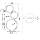 Lampada tavolo LED 17W nera Rondo design anelli Trio Lighting