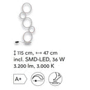 Piantana LED RONDO design moderno bianco by Trio Lighting