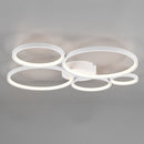 Plafoniera moderna Rondo bianca con 5 anelli luminosi LED dimmerabile per soggiorno