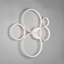 Lampada da soffitto Rondo bianca 5 anelli design elegante con luce calda 3000K