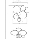 Plafoniera moderna nera con anelli luminosi LED dimmerabile linea Rondo by Trio Lighting