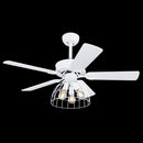 Sallie - Ventilatore da soffitto stile vintage in metallo bianco, 4 pale, con telecomando, Globo Lighting
