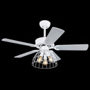 Sallie - Ventilatore da soffitto stile vintage in metallo bianco, 4 pale, con telecomando, Globo Lighting