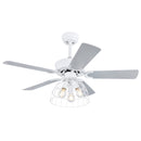 Sallie - Ventilatore da soffitto stile vintage in metallo bianco, 4 pale, con telecomando, Globo Lighting