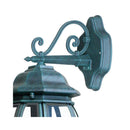 illuminazione da giardino stile rustico con finitura verde rame antichizzato