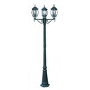 Lampione da giardino 3 luci Santiago antichizzato nero-verde per esterni