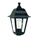Lampada da giardino IP44 con lanterna in plastica nera e vetro trasparente, altezza 105 cm