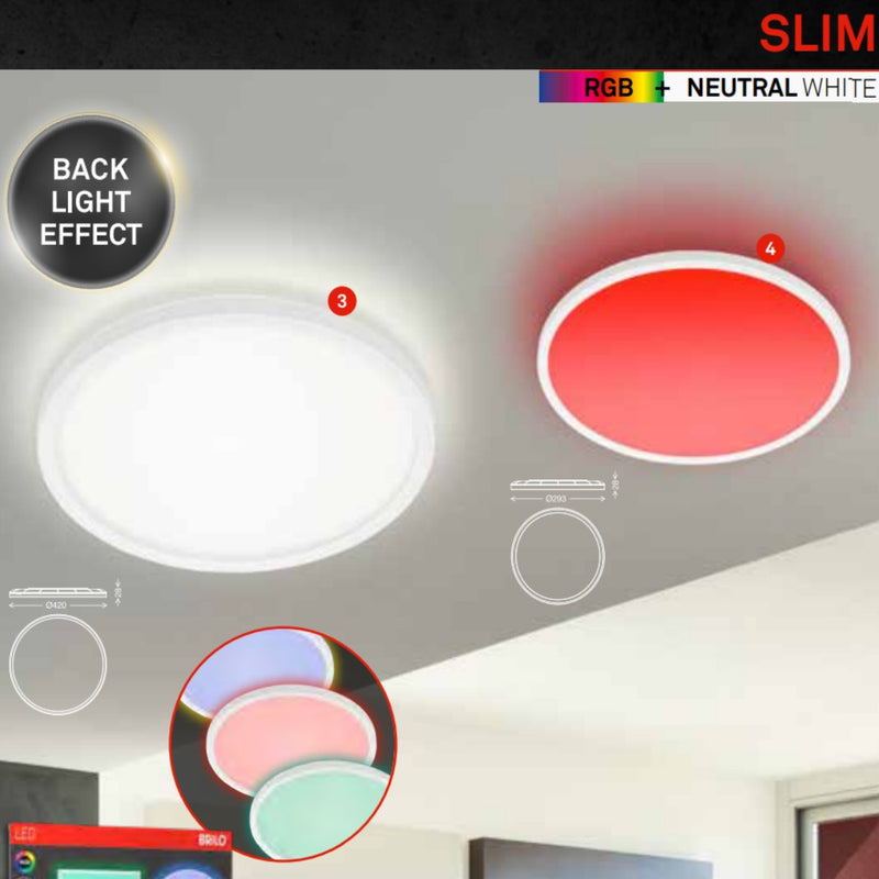 Slim 7094-416 | Plafoniera LED RGB | Illuminazione Moderna | Briloner