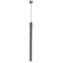 lampadario fluke a sospensione tubolare 60 cm in metallo cromo lucido
