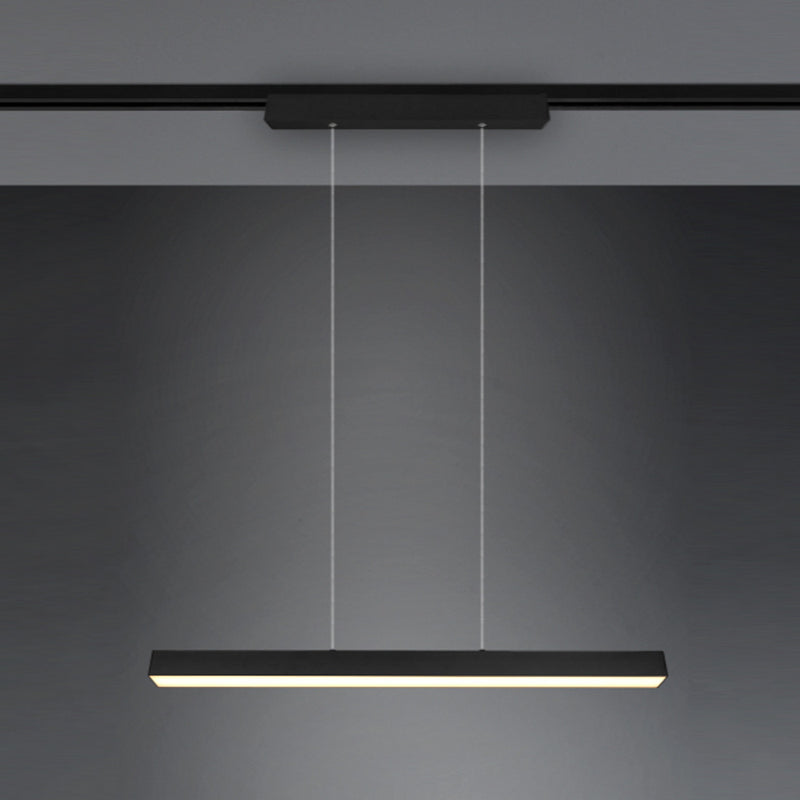 Sospensione lineare Paros LED 29W biemissione nera per sistema a binario bifase DUOline 230V, luce calda 3000K dimmerabile