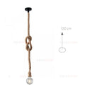 Lampadario industrial 1 luce metallo e corda naturale E27