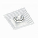 faretto quadrato da incasso in gesso verniciabile 12,5 cm con foro 8,5 cm