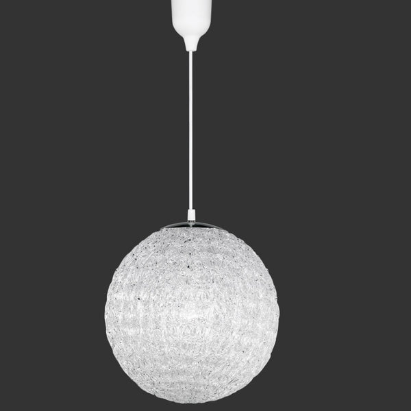 Sweety - Lampadario moderno sfera Ø 30cm con fili acrilici intrecciati