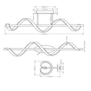 Plafoniera LED moderna cromata 103 cm con luce regolabile per interni raffinati