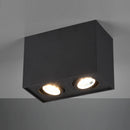 Plafoniera Biscuit rettangolare nera in metallo con luci orientabili