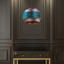 Lampadario Ticon | CIlindri in Tessuto Colorato | Globo Lighting