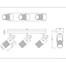 applique plafoniera tosh 3 luci legno e metallo nero E14