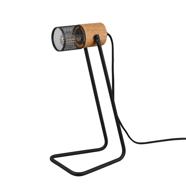 lampada da tavolo tosh legno e metallo nero stile vintage altezza 40 cm