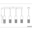 lampadario sospensione lineare tosh 4 luci design vintage per cucine e soggiorni