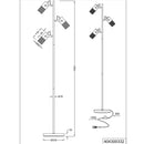 lampada da terra vintage tosh 3 faretti orientabili legno e metallo nero Trio Lighting