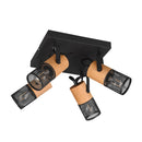 lampada soffitto vintage tosh 4 luci design industriale quadrato