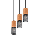 lampadario moderno tosh 3 calate in legno con diffusori gabbia nera