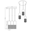 lampadario sospensione tosh 3 calate cilindro legno gabbia nera vintage