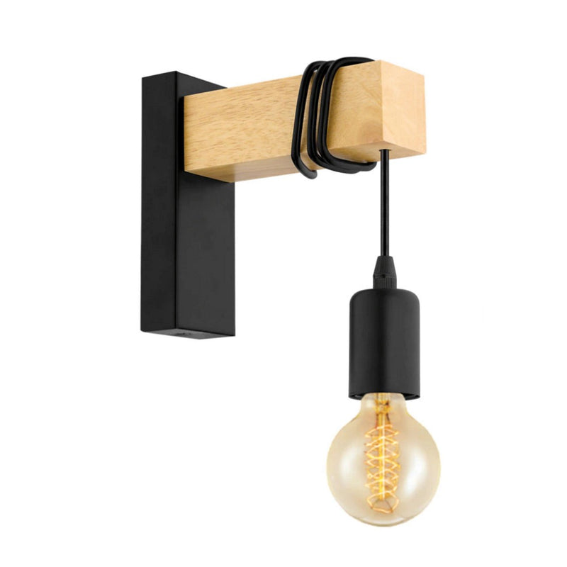 Townshend - Lampada in legno e metallo nero, stile scandinavo vintage, EGLO 32917