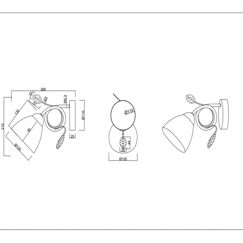 Applique Traditio | Illuminazione stile rustico | Trio Lighting