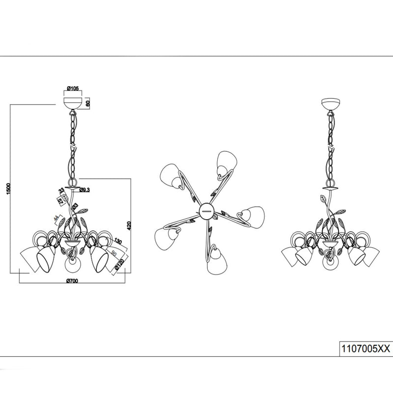 Traditio 110700528 | Lampadario rustico | Trio Lighting