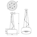 Lampadario elegante barocco moderno in vetro e metallo cromo