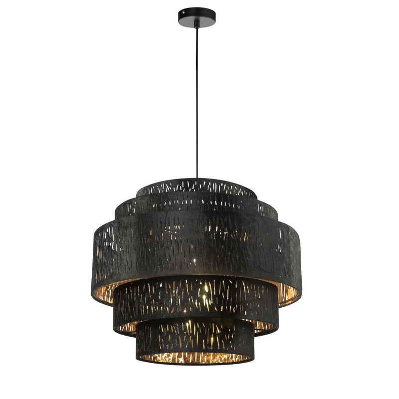 Tucson 15264H3 | Lampadario elegante | Tessuto Nero | Globo Lighting