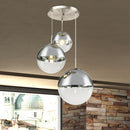 Lampadario a sospensione Varus cromato 3 sfere in vetro trasparente