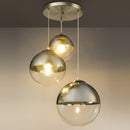 Lampadario a sospensione Varus 3 portalampada E27 vetro trasparente con led E27 luce calda 2700k