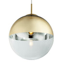Sospensione Varus Ø30 con sfera in vetro trasparente e metallo oro lucido