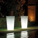 vaso luminoso in polietilene 28x28 cm altezza 60 cm per esterni e lounge bar
