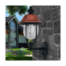 lampada da esterno Venezia rustica in alluminio nero con piattello in rame altezza 52,5 cm