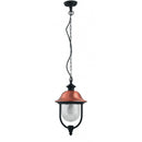 lanterna a sospensione in alluminio nero con diffusore trasparente per esterno